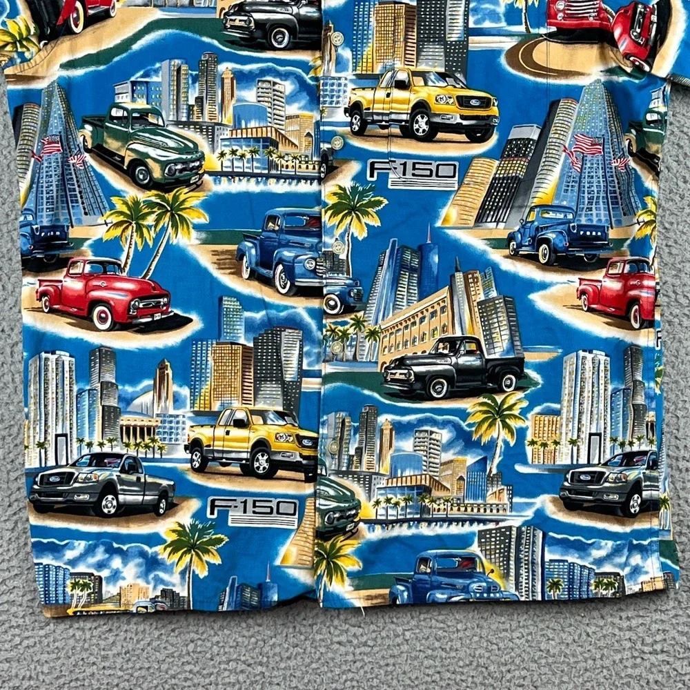 Reyn Spooner Shirt Mens M‎ Ford F-150 Pickup Truck Hawaiian Beach AOP Dad Casual